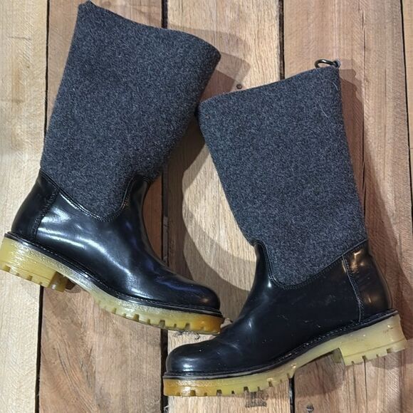 Ilse Jacobsen Leather & Felt Lugg Boot Size 36/6 B76 - Picture 5 of 11